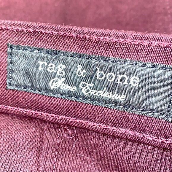 Rag & Bone Skinny Pop Leggings With Lamb Leather Panel Size 29 In Wine - Picture 7 of 13